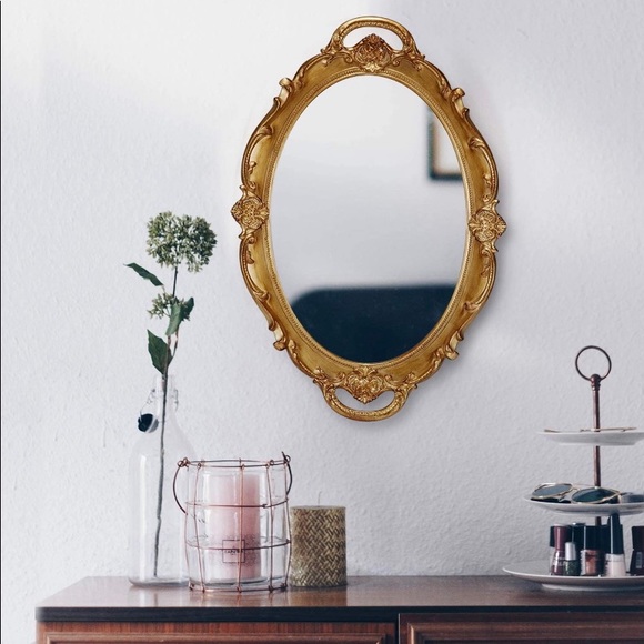 COPY - Ornate Wall Vintage Mirror/ Tray - Picture 4 of 6